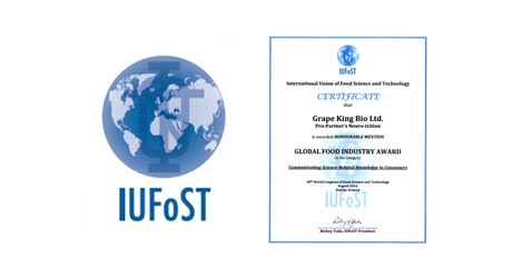 全台唯一! 葡眾活逸康獲IUFoST全球食品工業大獎!